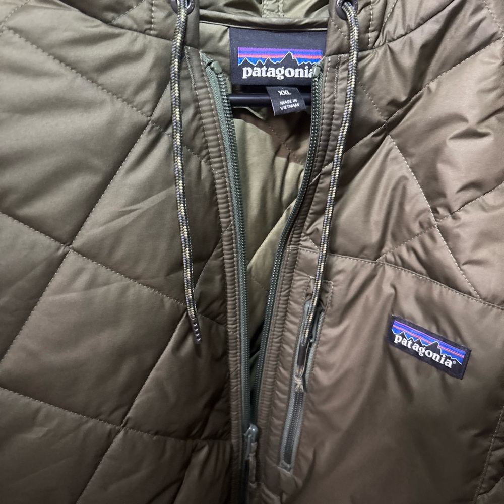 Patagonia Men’s Quilted Hooded Puffer Jacket - Olive Green